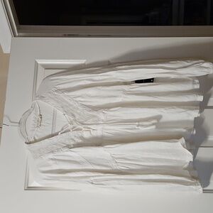 Lucky Brand Boho Lace-Up Peasant Top  Size Large NWT Cotton